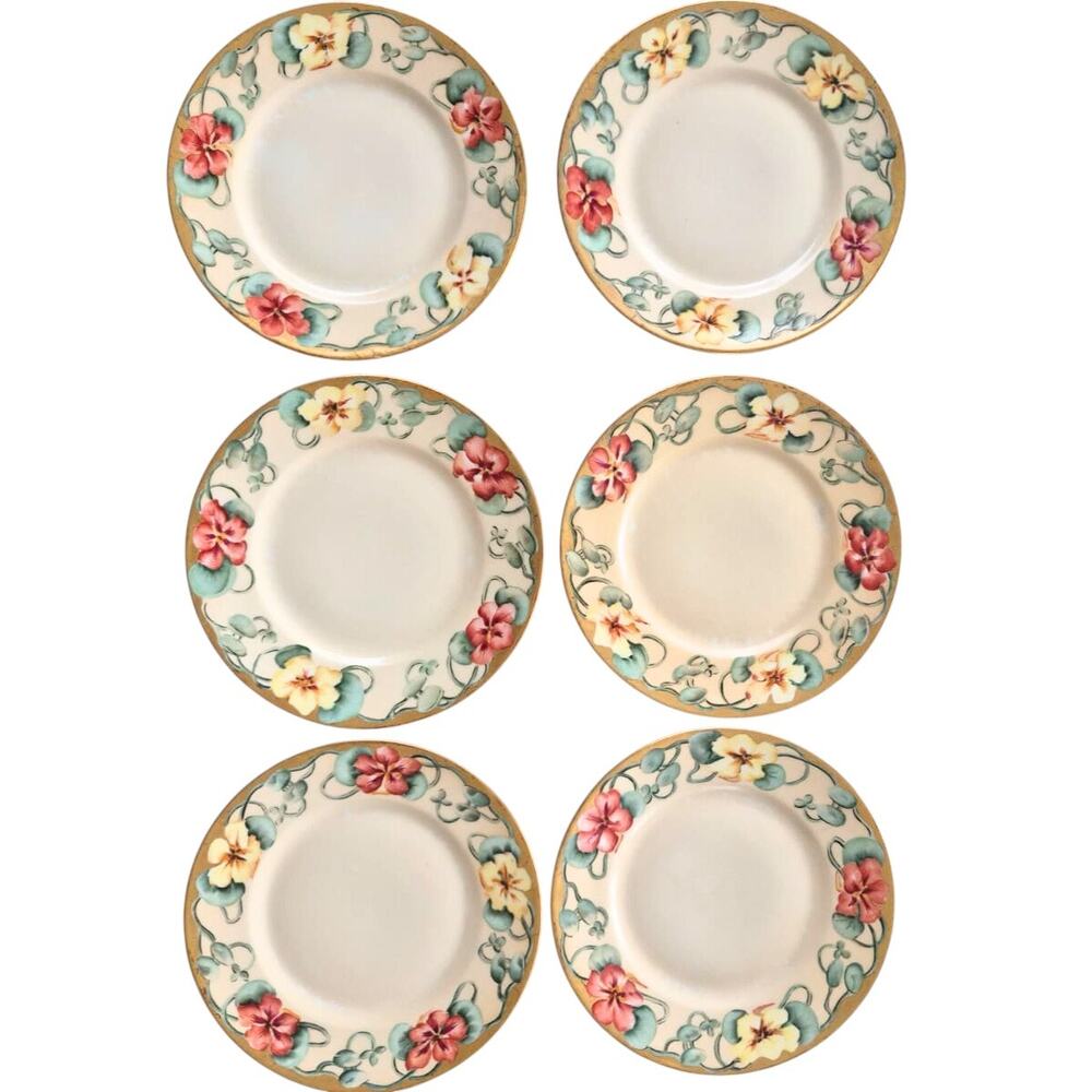 Antique Limoges France Dessert Salad Plates Set of 6 Hand Painted 1850 -1900